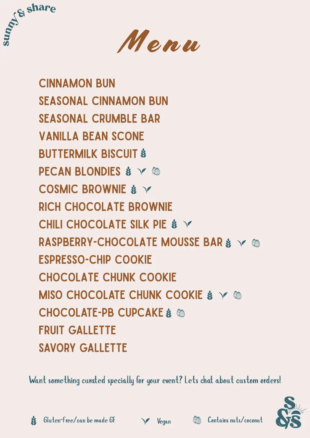Sunny & Share Menu